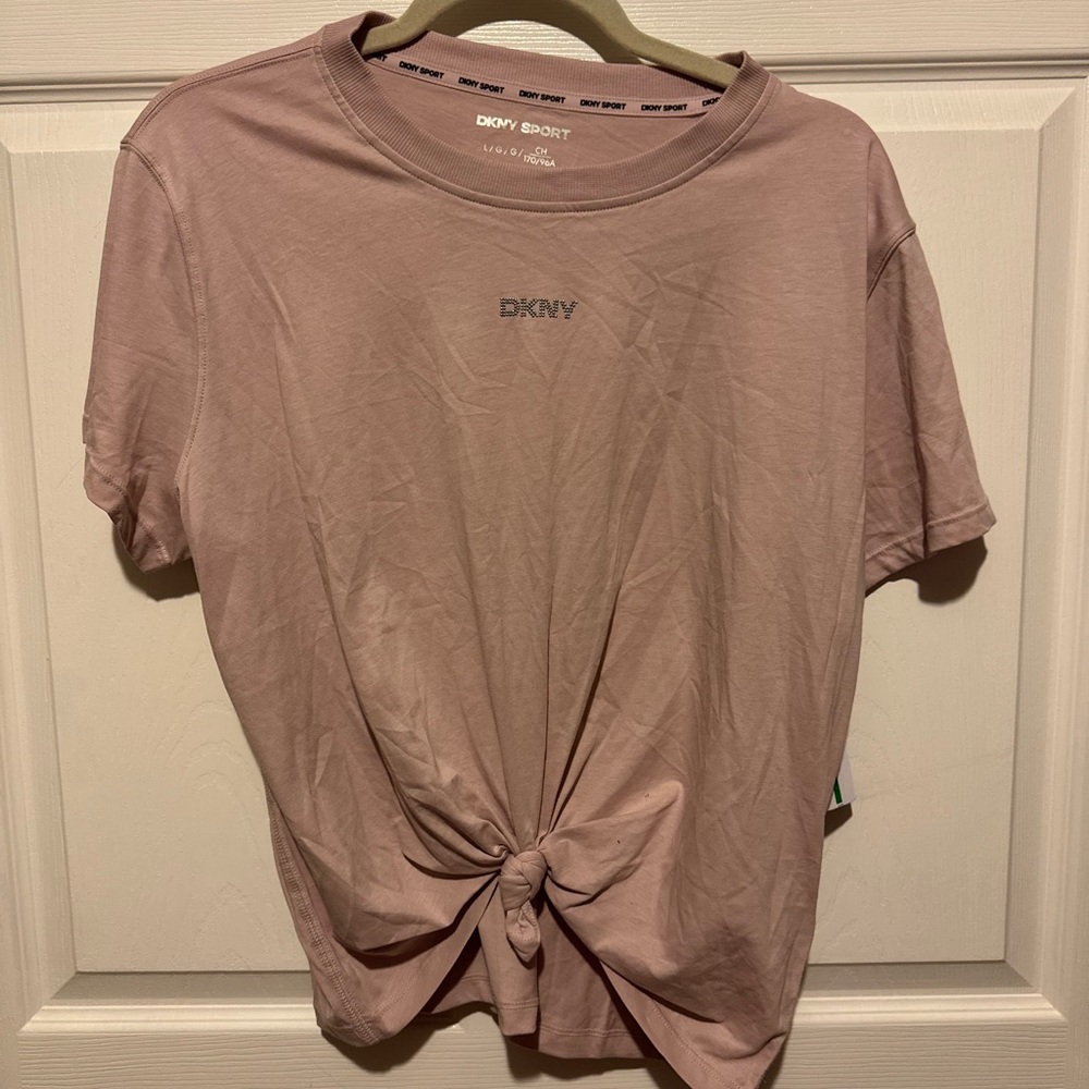 DKNY Sport Pink Knot Front T-Shirt